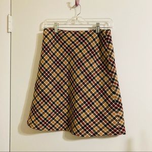 Anne Klein Vintage Plaid Wool Modest Skirt 2 Small